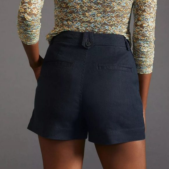 Anthropologie Maeve Navy High Rise A-line Shorts - Picture 2 of 10